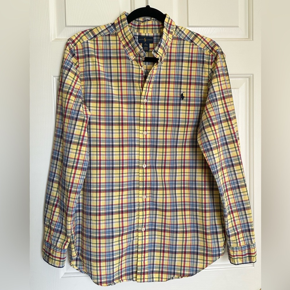 Ralph Lauren Boys’ Plaid Yellow/Blue/Red Dress Shirt